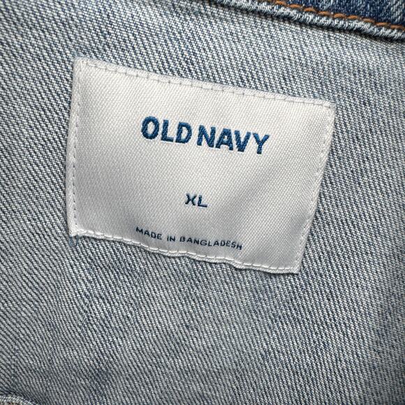 Old Navy Jean Jacket Womens XL Blue Denim Trucker Classic Button Up - Picture 2 of 5